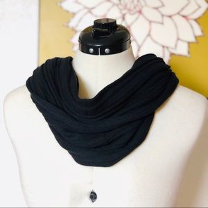 Ethos Organic Cotton Neck Infinity Scarf Black